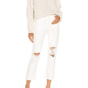 AGOLDE Riley High Rise Straight Crop White Womens Size 28